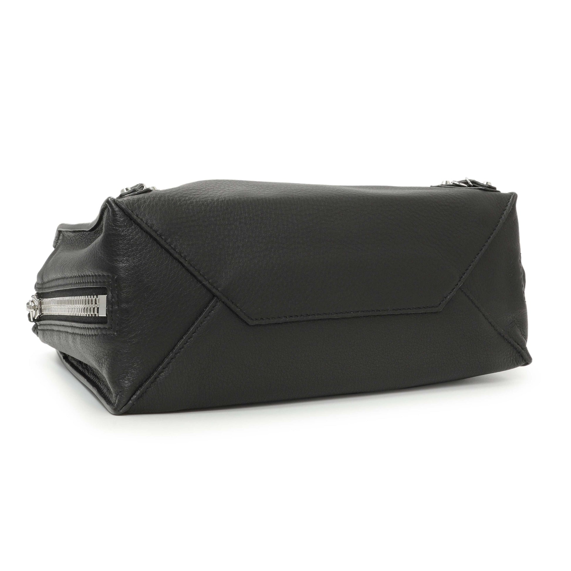 Exclusive Balenciaga Black Veau Papier A6 Zip Around Black Tote — Back View