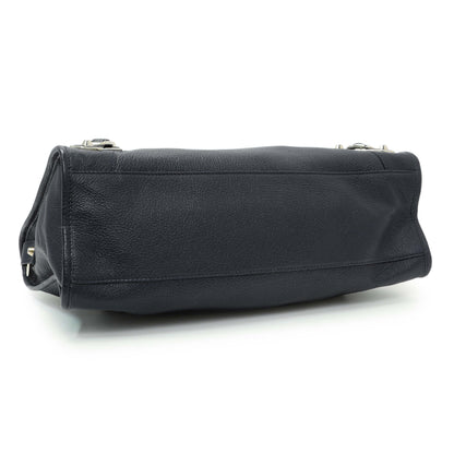 Exclusive Balenciaga Bleu Nuit Chevre Metallic Edge City — Back View
