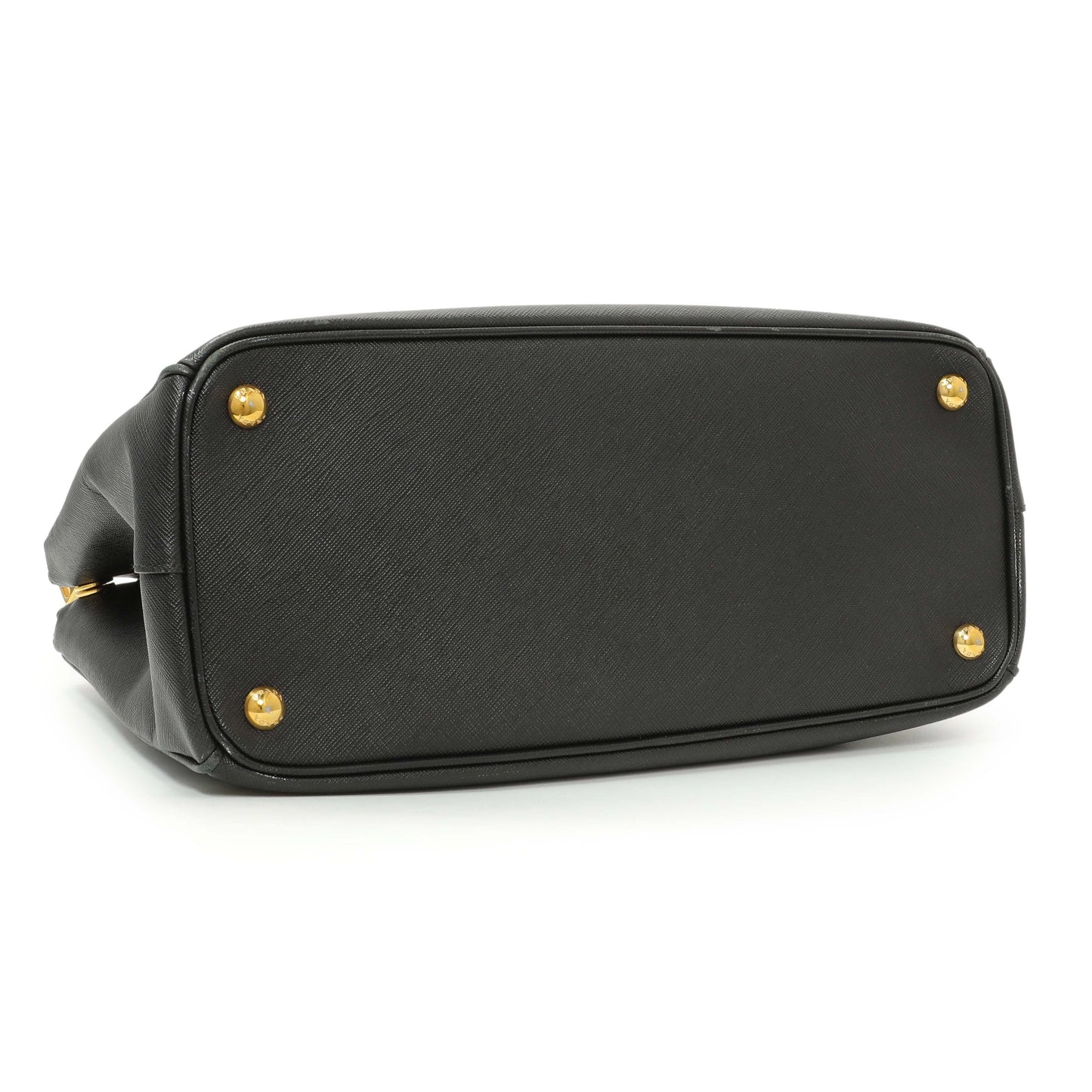 Exclusive Prada Black Saffiano Medium Galleria Double Zip Tote — Back View