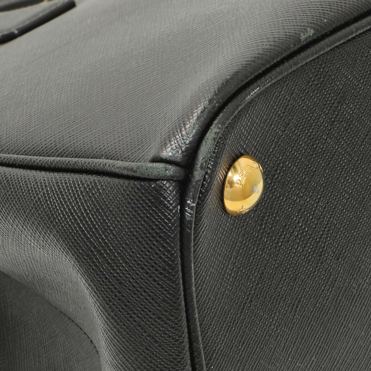 Exclusive Prada Black Saffiano Medium Galleria Double Zip Tote — Top View