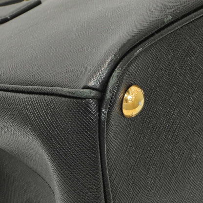 Exclusive Prada Black Saffiano Medium Galleria Double Zip Tote — Top View