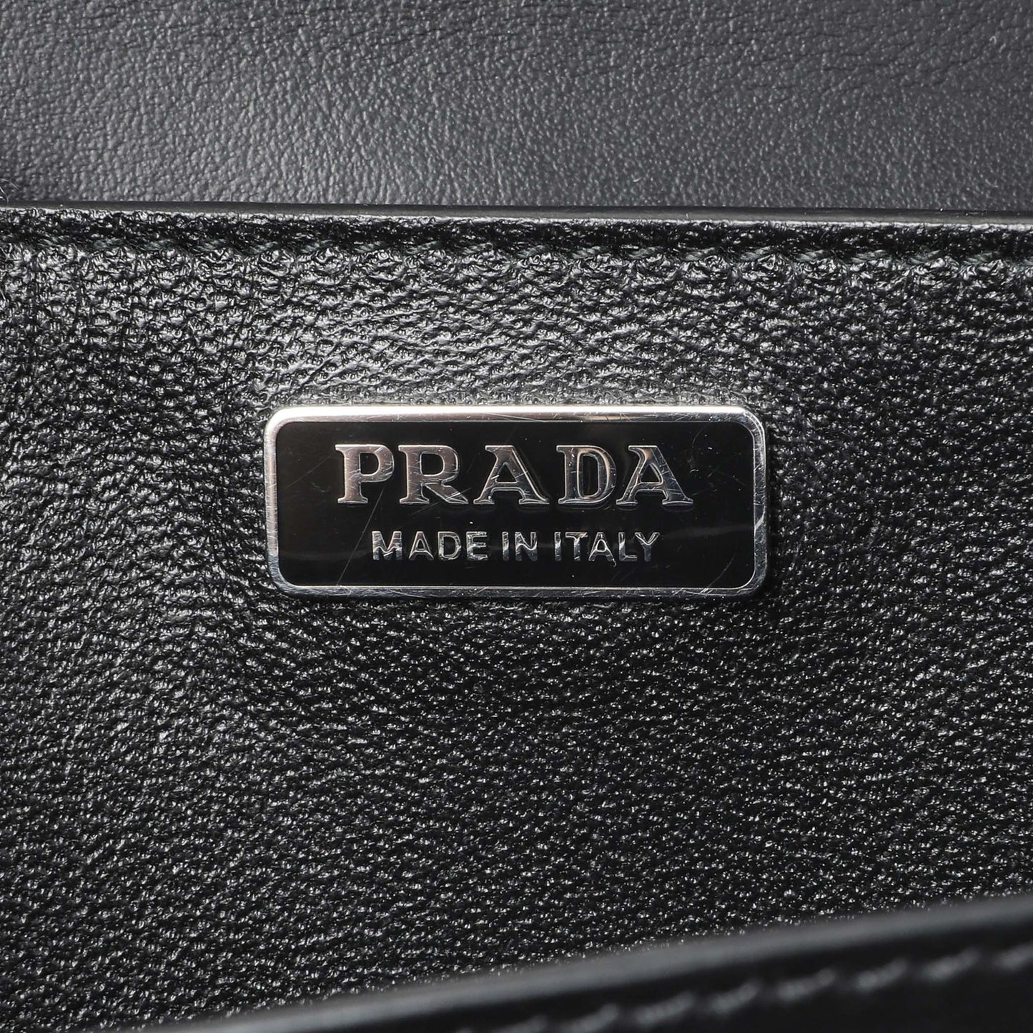 Exclusive Prada Black City Calf Saffiano Cahier Bag — Detail View