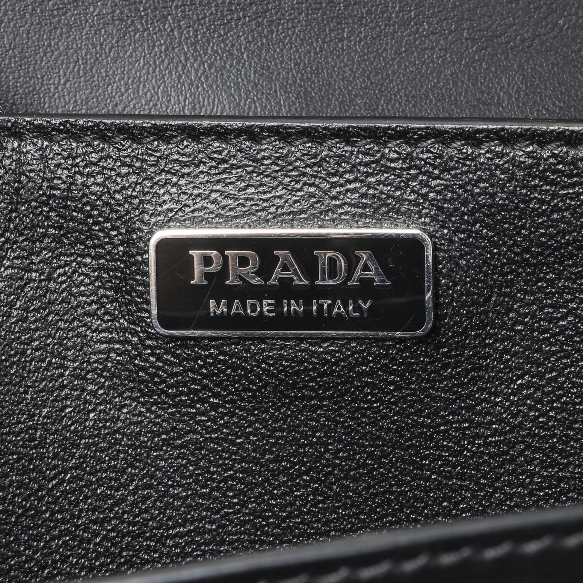 Exclusive Prada Black City Calf Saffiano Cahier Bag — Detail View