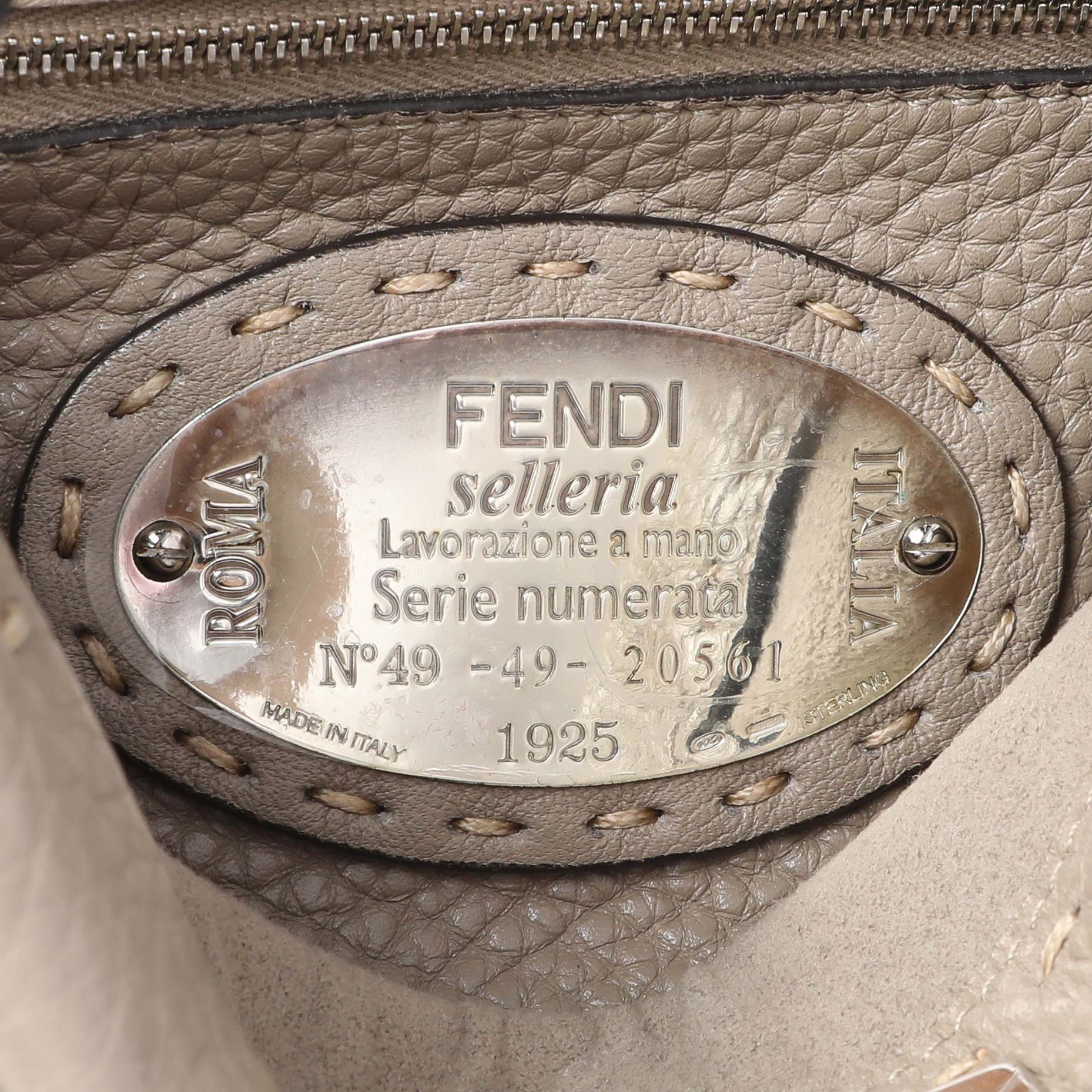 Exclusive Fendi Plaster Cuoio Romano Snakeskin Selleria Mini Peekaboo Iconic Satchel — Detail View