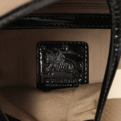 Exclusive Burberry Black Patent Nova Check Brook Hobo — Alternate View 9