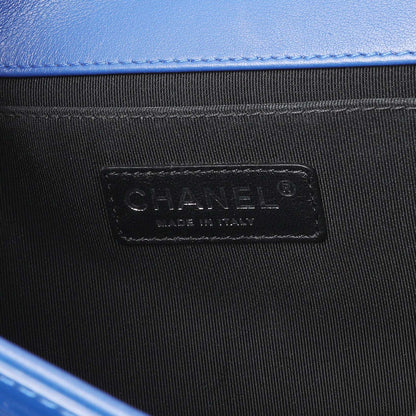 Exclusive Chanel Blue Quilted Patent Medium Plexiglass Boy Flap — Alternate View 9