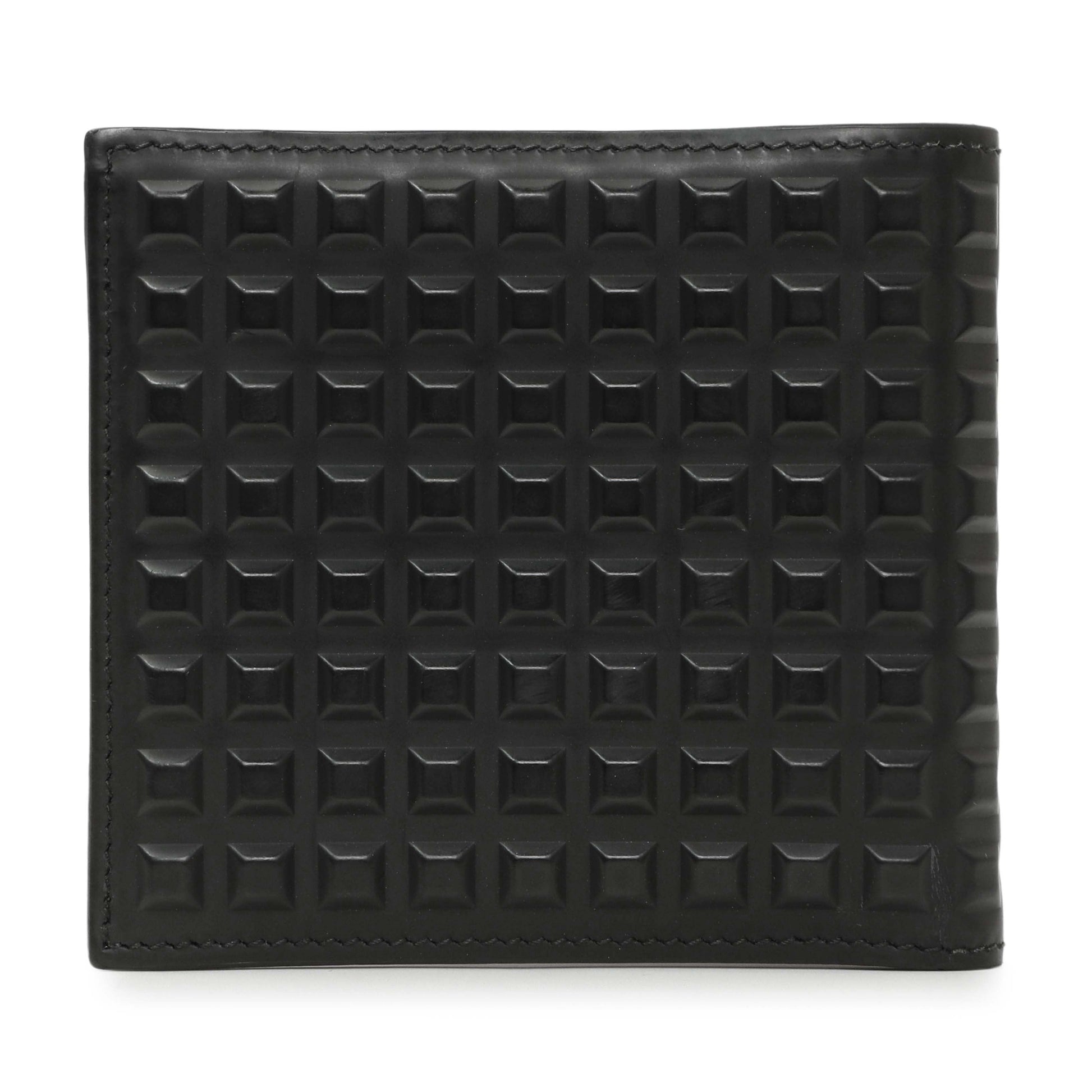 Exclusive Balenciaga Black Grid Embossed Calfskin Bifold Wallet — Side View