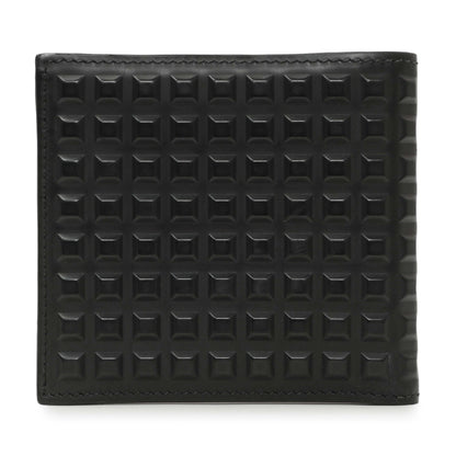 Exclusive Balenciaga Black Grid Embossed Calfskin Bifold Wallet — Side View