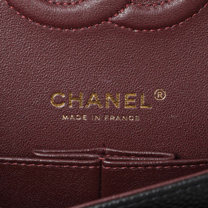 Exclusive Chanel Black Quilted Caviar Medium Classic Double Flap — Detail View