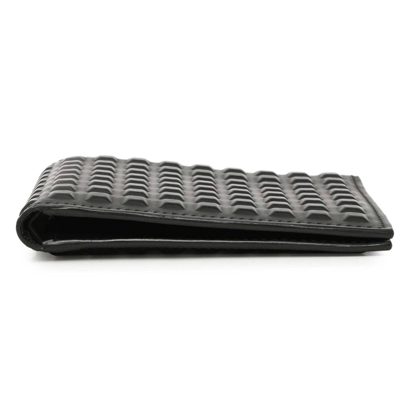 Exclusive Balenciaga Black Grid Embossed Calfskin Bifold Wallet — Back View