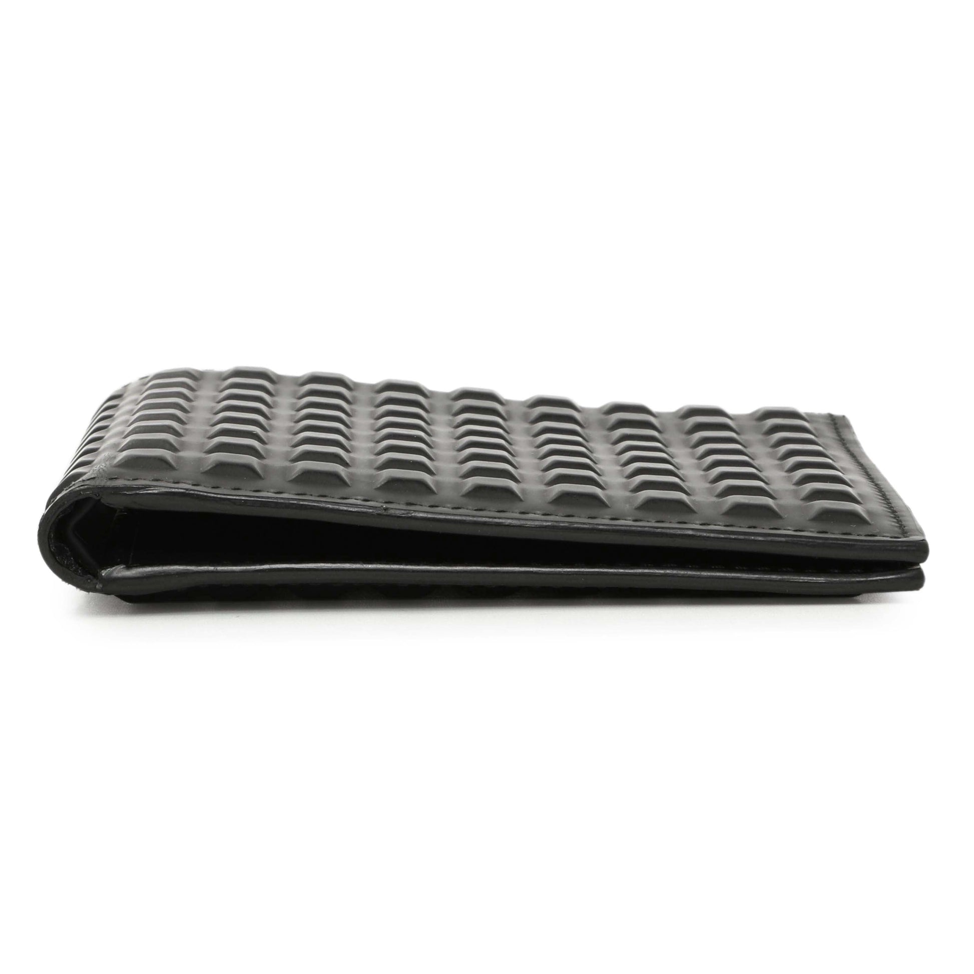 Exclusive Balenciaga Black Grid Embossed Calfskin Bifold Wallet — Back View