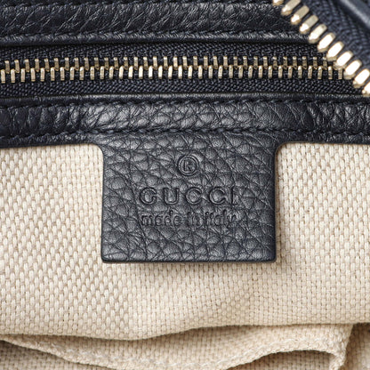 Exclusive Gucci Navy Blue Pebbled Calfskin Soho Hobo — Detail View