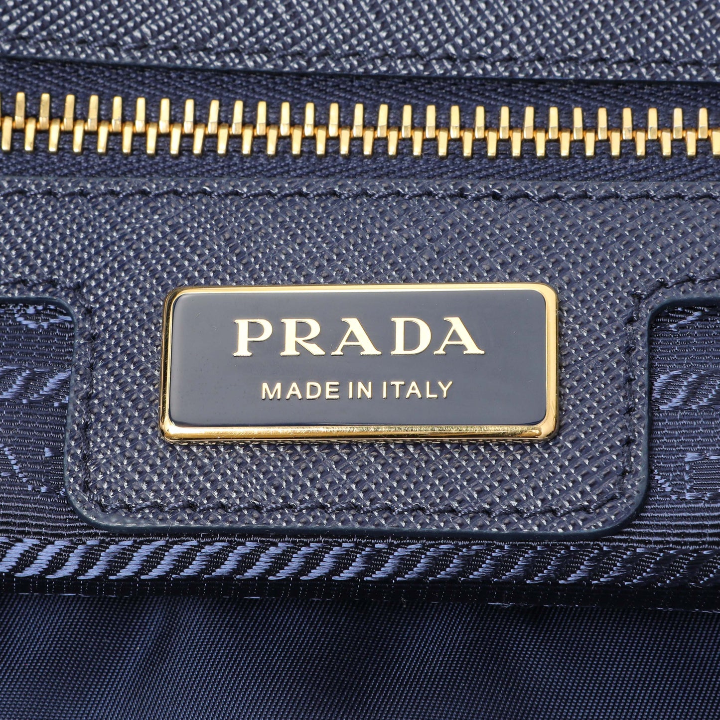 Exclusive Prada Blue Re-Nylon Saffiano Re-Edition 1978 Tote — Detail View