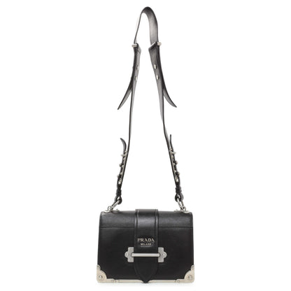 Exclusive Prada Black City Calf Saffiano Cahier Bag — Front View