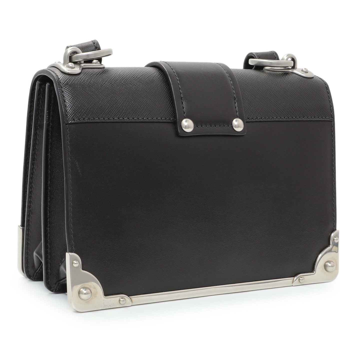 Exclusive Prada Black City Calf Saffiano Cahier Bag — Side View