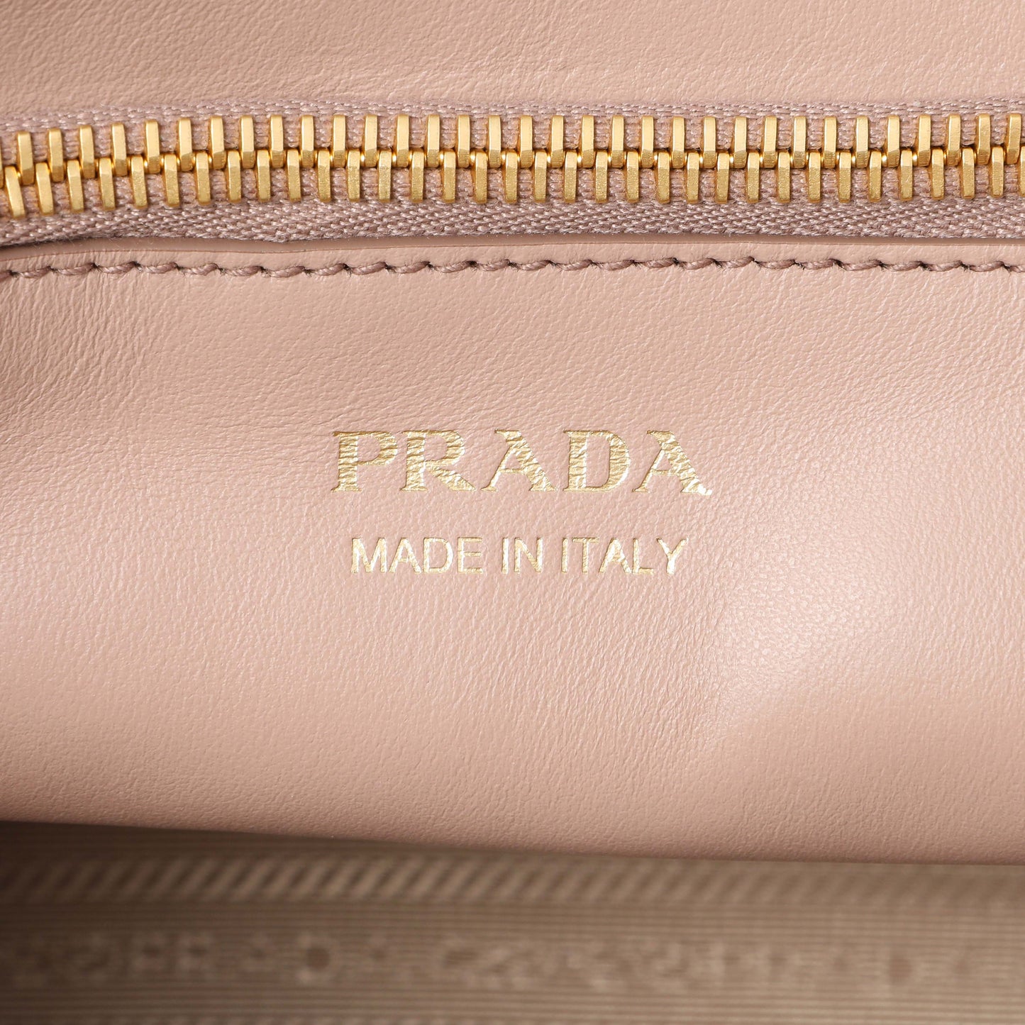Exclusive Prada Saffiano Cipria Cuir Calfskin Small Monochrome Top Handle Tote — Detail View