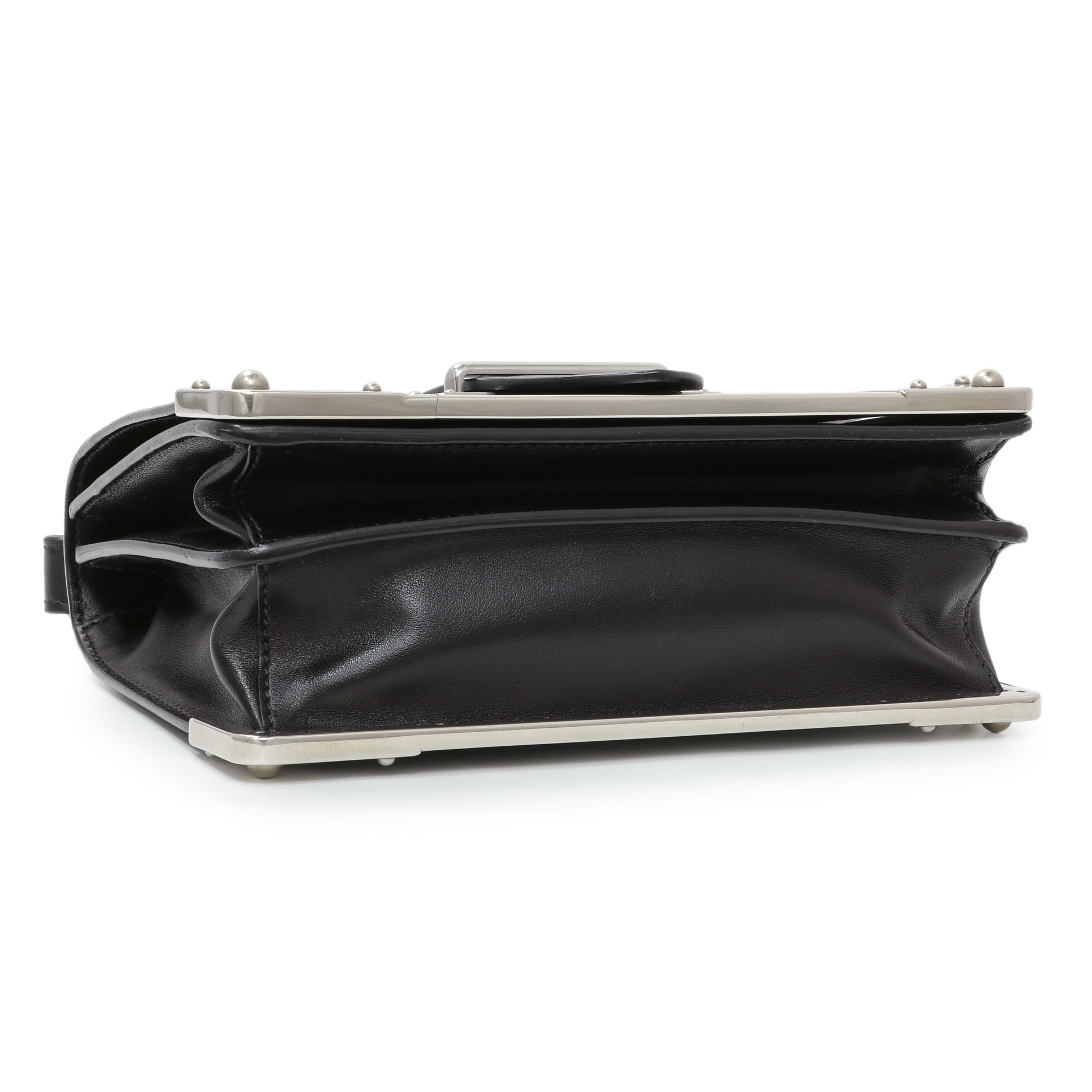 Exclusive Prada Black City Calf Saffiano Cahier Bag — Back View
