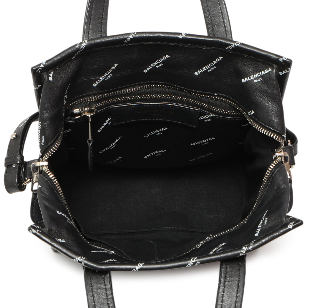 Exclusive Balenciaga Calfskin Allover Logo XS Bazar Shopper Tote — Alternate View 11