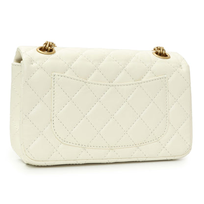 Exclusive Chanel White Quilted Aged Calfskin 2.55 Reissue Flap 224 — Side View