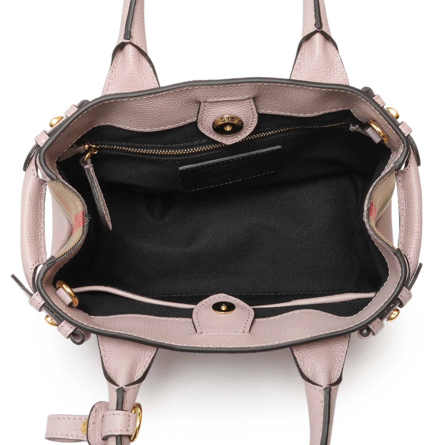 Exclusive Burberry Derby Calfskin House Check Small Banner Tote — Alternate View 8