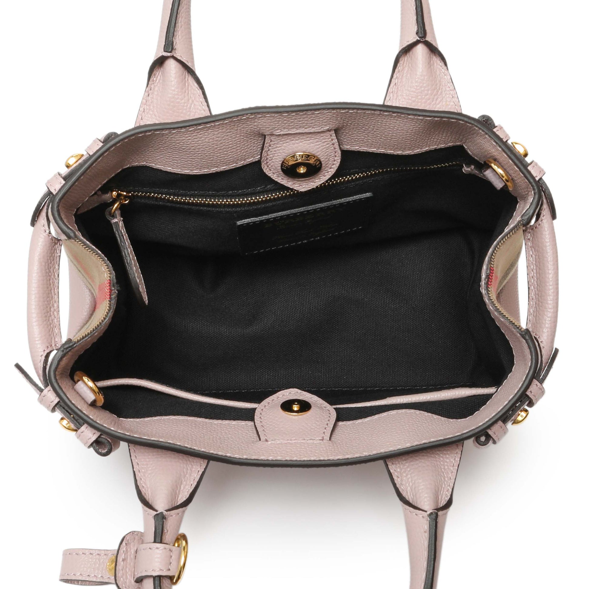 Exclusive Burberry Derby Calfskin House Check Small Banner Tote — Alternate View 8