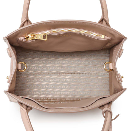 Exclusive Prada Saffiano Cipria Cuir Calfskin Small Monochrome Top Handle Tote — Top View