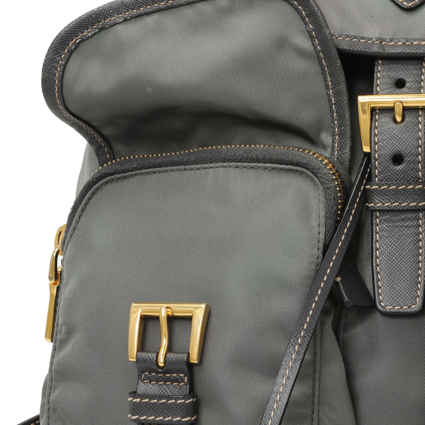 Exclusive Prada Grey Tessuto Nylon Medium Backpack — Alternate View 8
