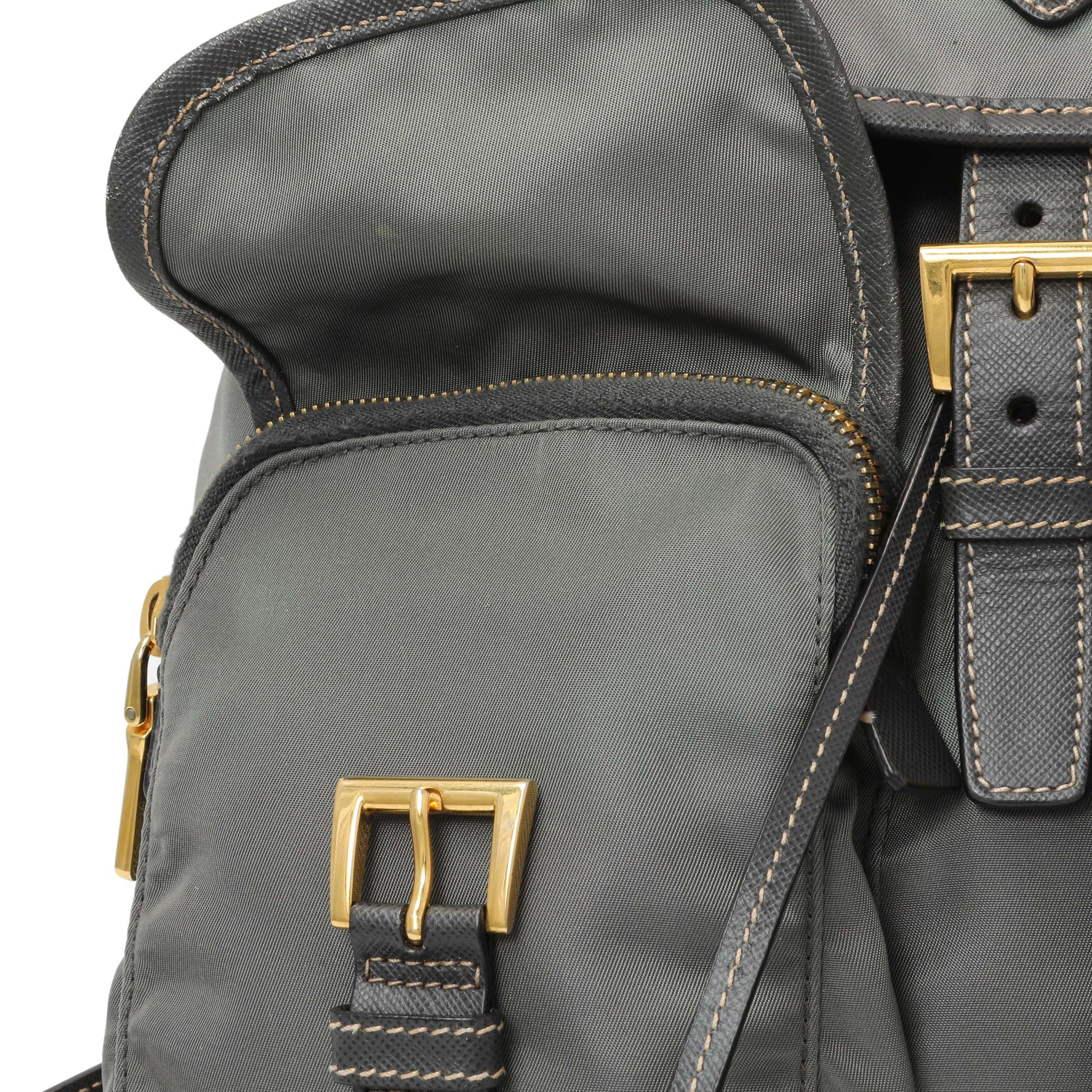 Exclusive Prada Grey Tessuto Nylon Medium Backpack — Alternate View 8