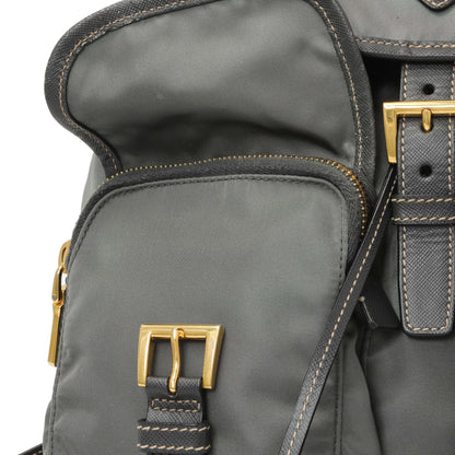 Exclusive Prada Grey Tessuto Nylon Medium Backpack — Alternate View 8
