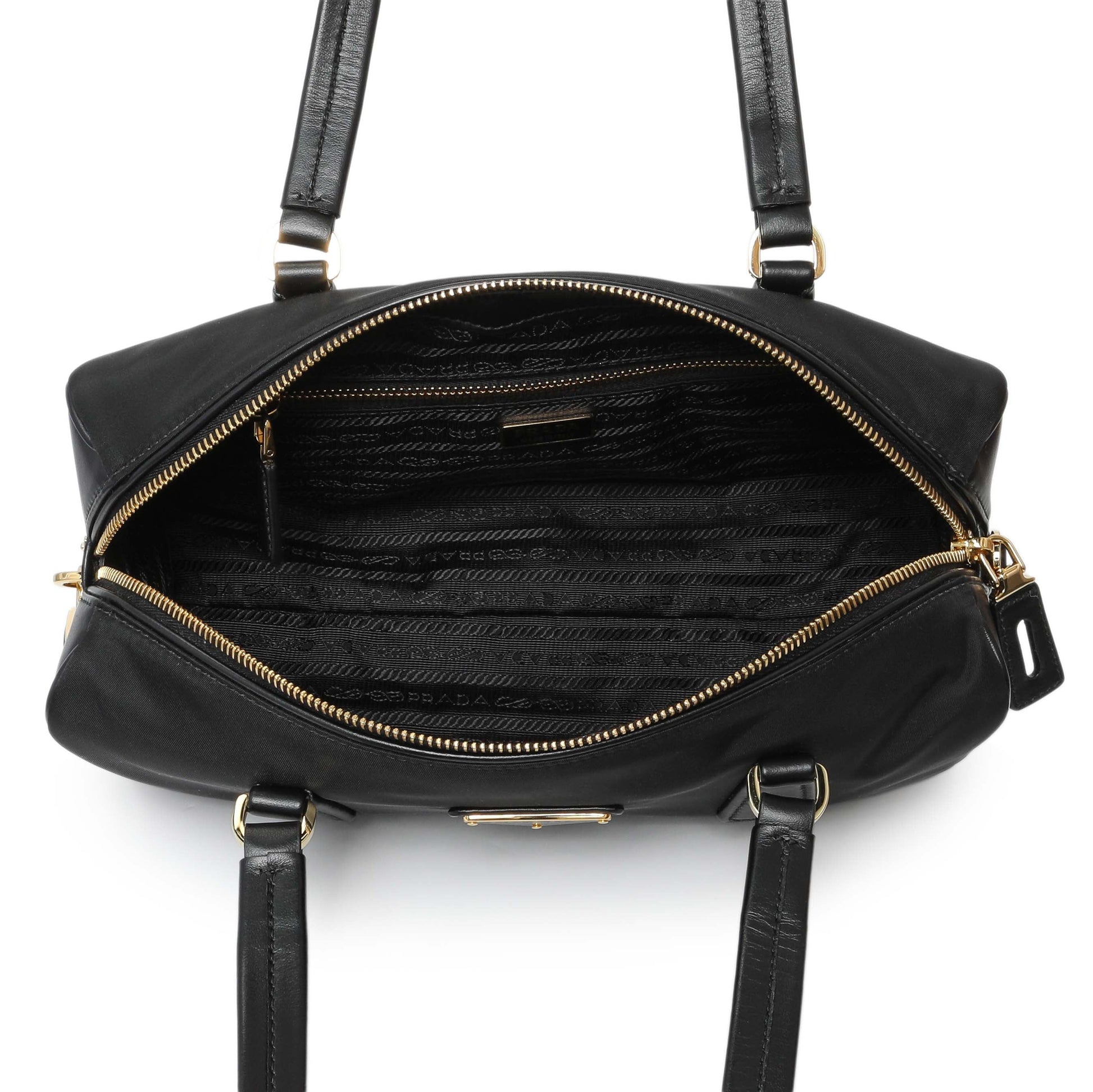 Exclusive Prada Black Re-Nylon Shoulder Bag — Top View