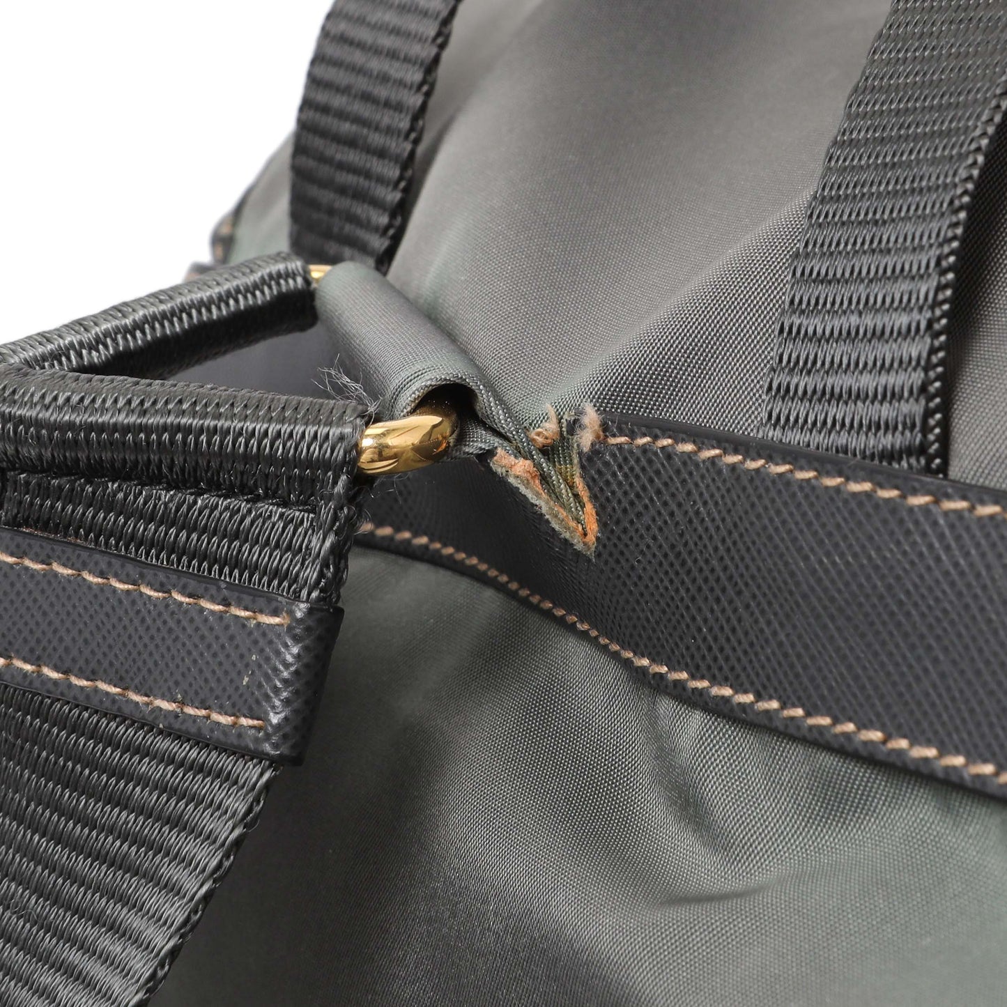 Exclusive Prada Grey Tessuto Nylon Medium Backpack — Lifestyle View