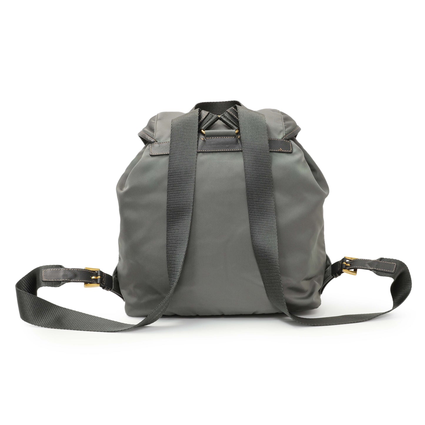 Exclusive Prada Grey Tessuto Nylon Medium Backpack — Side View