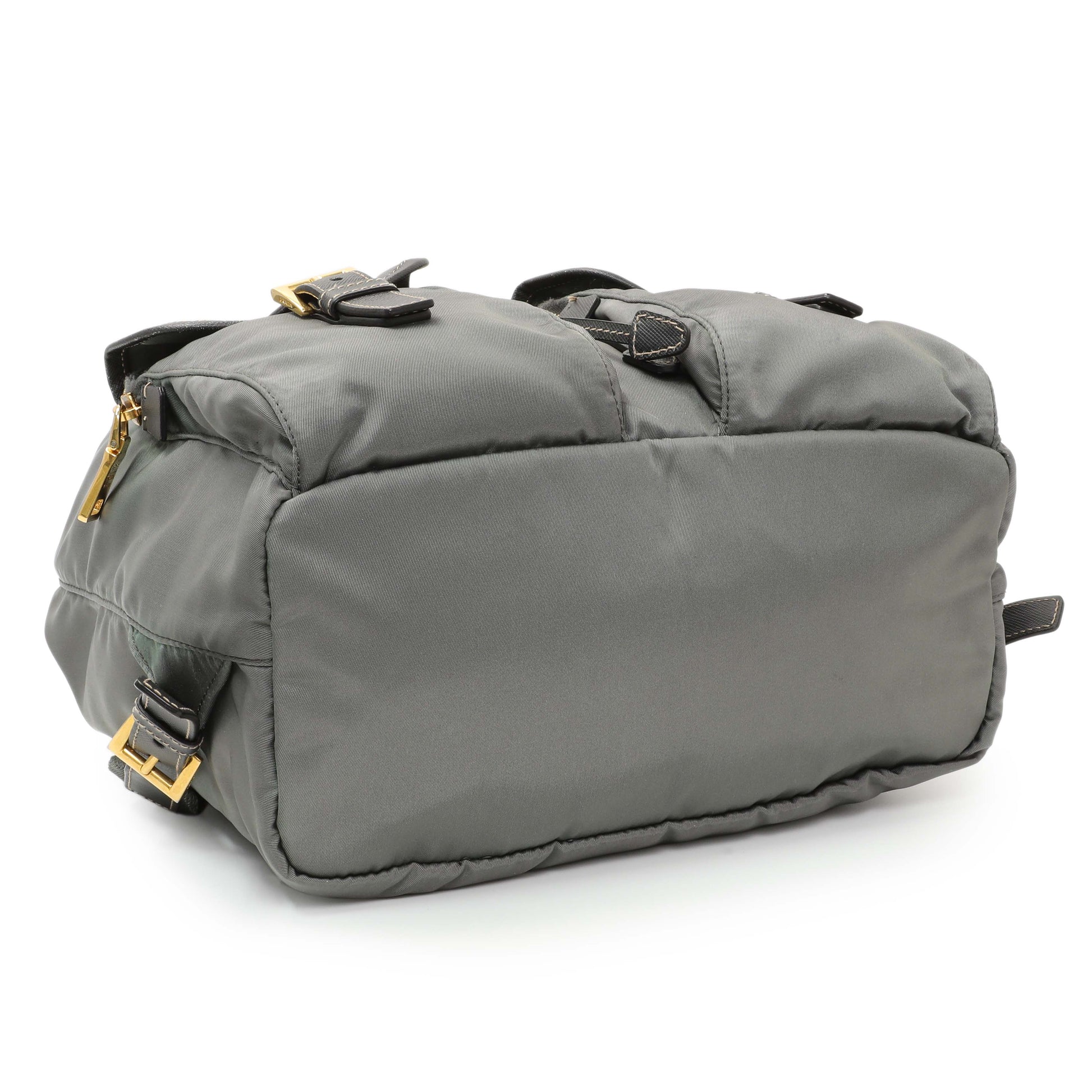 Exclusive Prada Grey Tessuto Nylon Medium Backpack — Back View