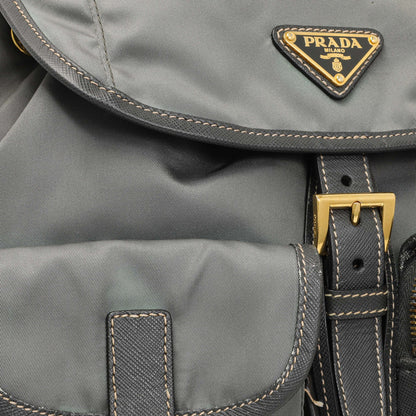 Exclusive Prada Grey Tessuto Nylon Medium Backpack — Alternate View 7