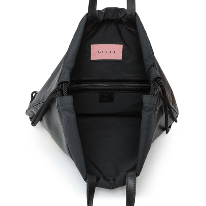 Exclusive Gucci Black Calfskin GucciGhost Drawstring Backpack — Top View