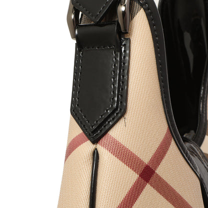 Exclusive Burberry Black Patent Nova Check Brook Hobo — Alternate View 11