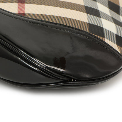 Exclusive Burberry Black Patent Nova Check Brook Hobo — Alternate View 7