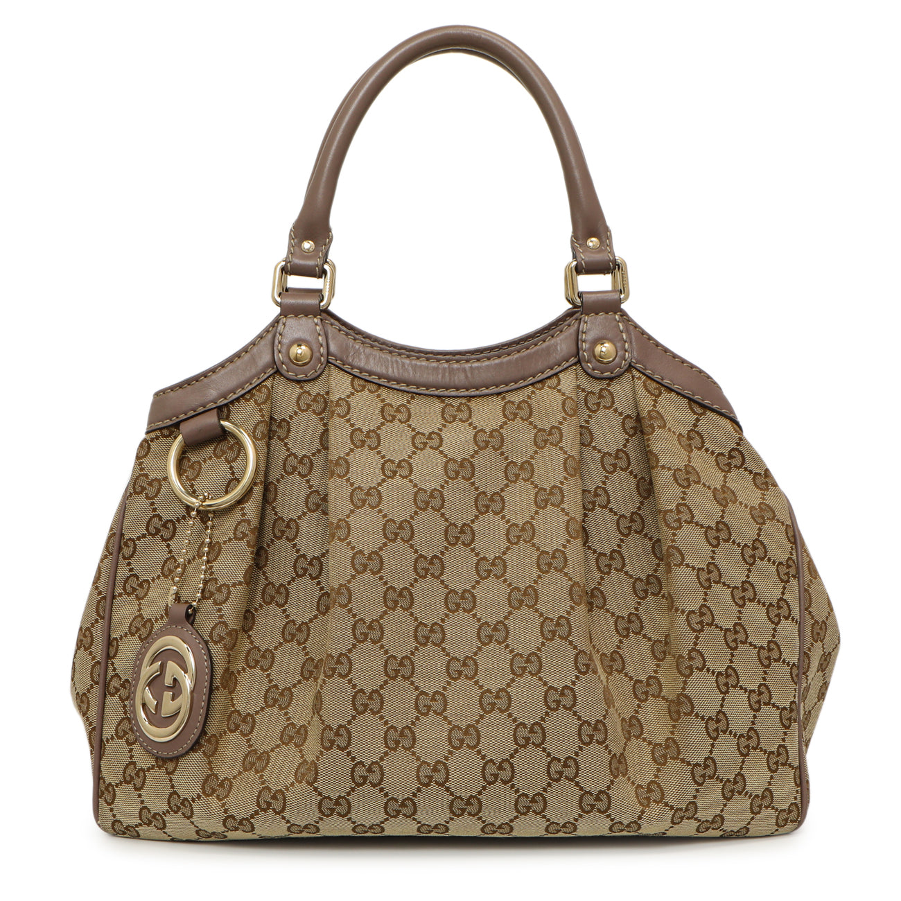 Exclusive Gucci Mauve Monogram Medium Sukey — Front View