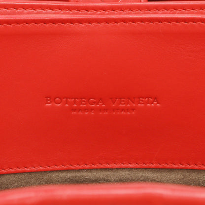 Exclusive Bottega Veneta Red Intrecciato Small Roma  Bag — Detail View