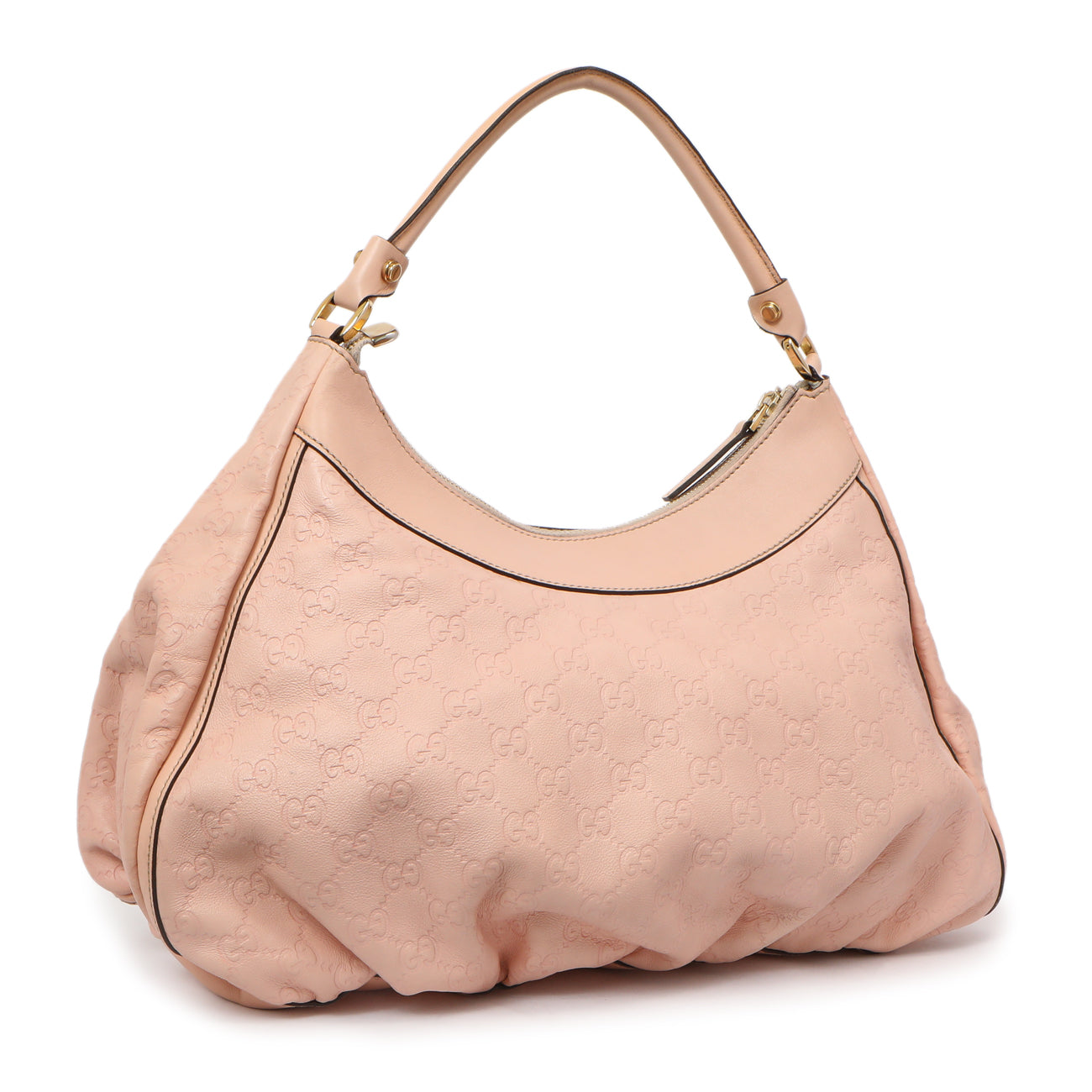 Exclusive Gucci Pink Guccissima Large D Ring Hobo — Side View