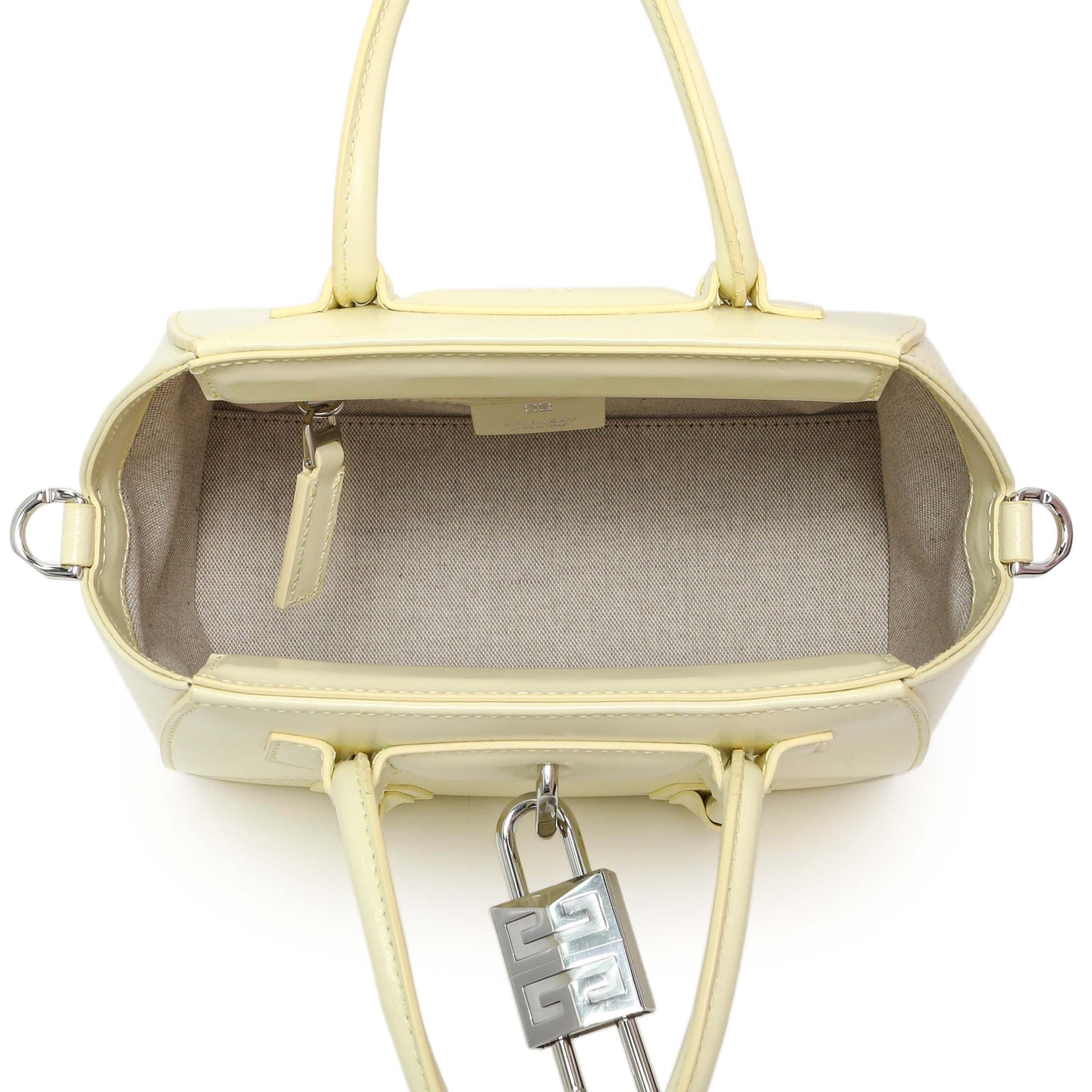 Exclusive Givenchy Yellow Box Calfskin Mini Lock Antigona — Top View
