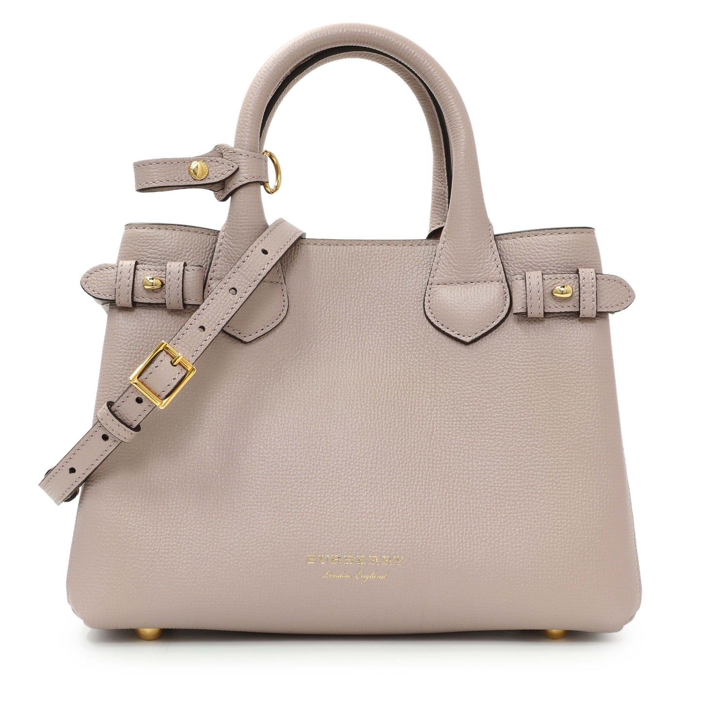 Exclusive Burberry Derby Calfskin House Check Small Banner Tote — Front View