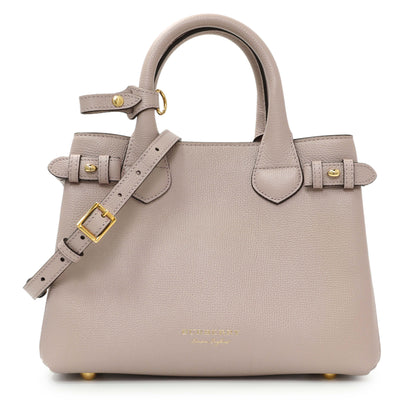 Exclusive Burberry Derby Calfskin House Check Small Banner Tote — Front View