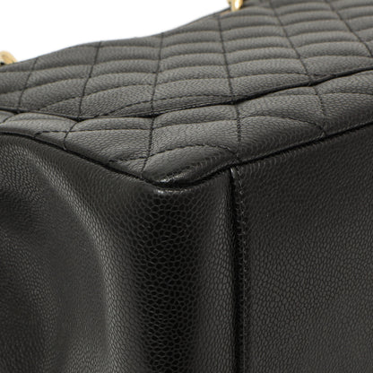 Exclusive Chanel Black Quilted Caviar Grand Shopping Tote GST — Lifestyle View