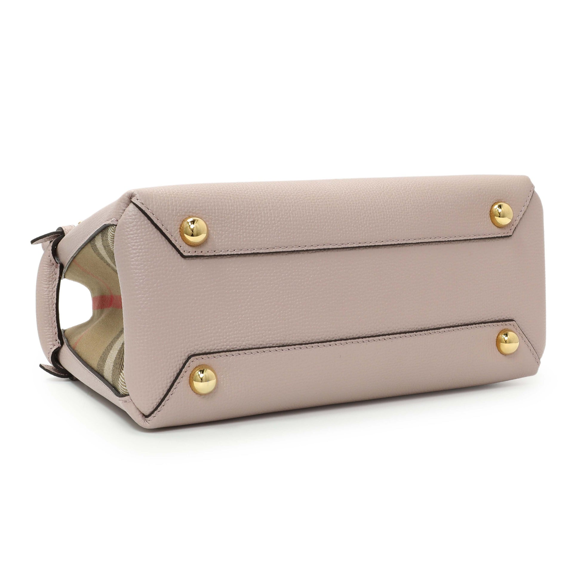 Exclusive Burberry Derby Calfskin House Check Small Banner Tote — Back View