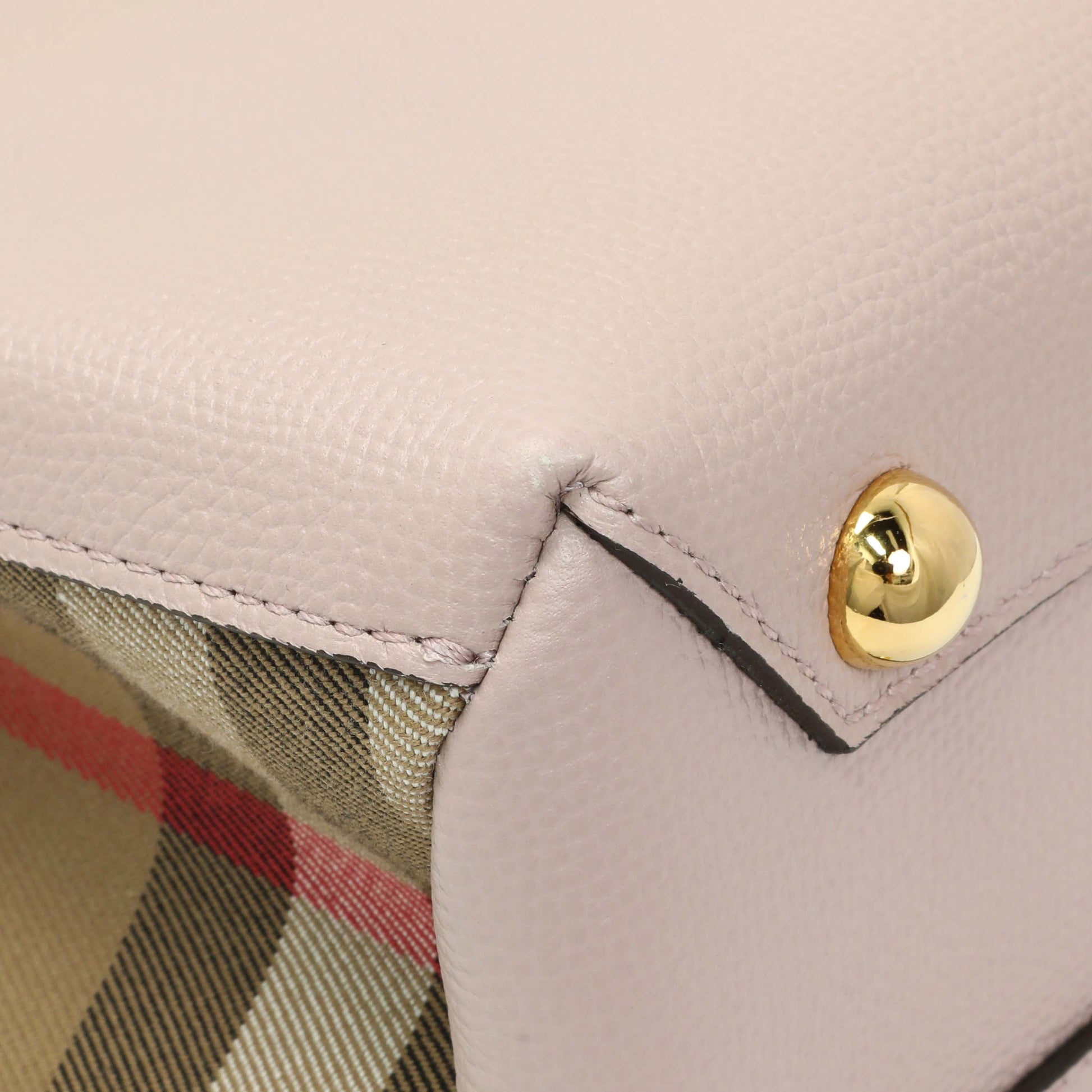 Exclusive Burberry Derby Calfskin House Check Small Banner Tote — Top View