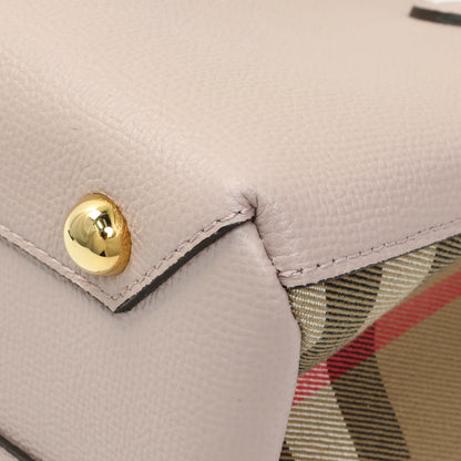 Exclusive Burberry Derby Calfskin House Check Small Banner Tote — Detail View