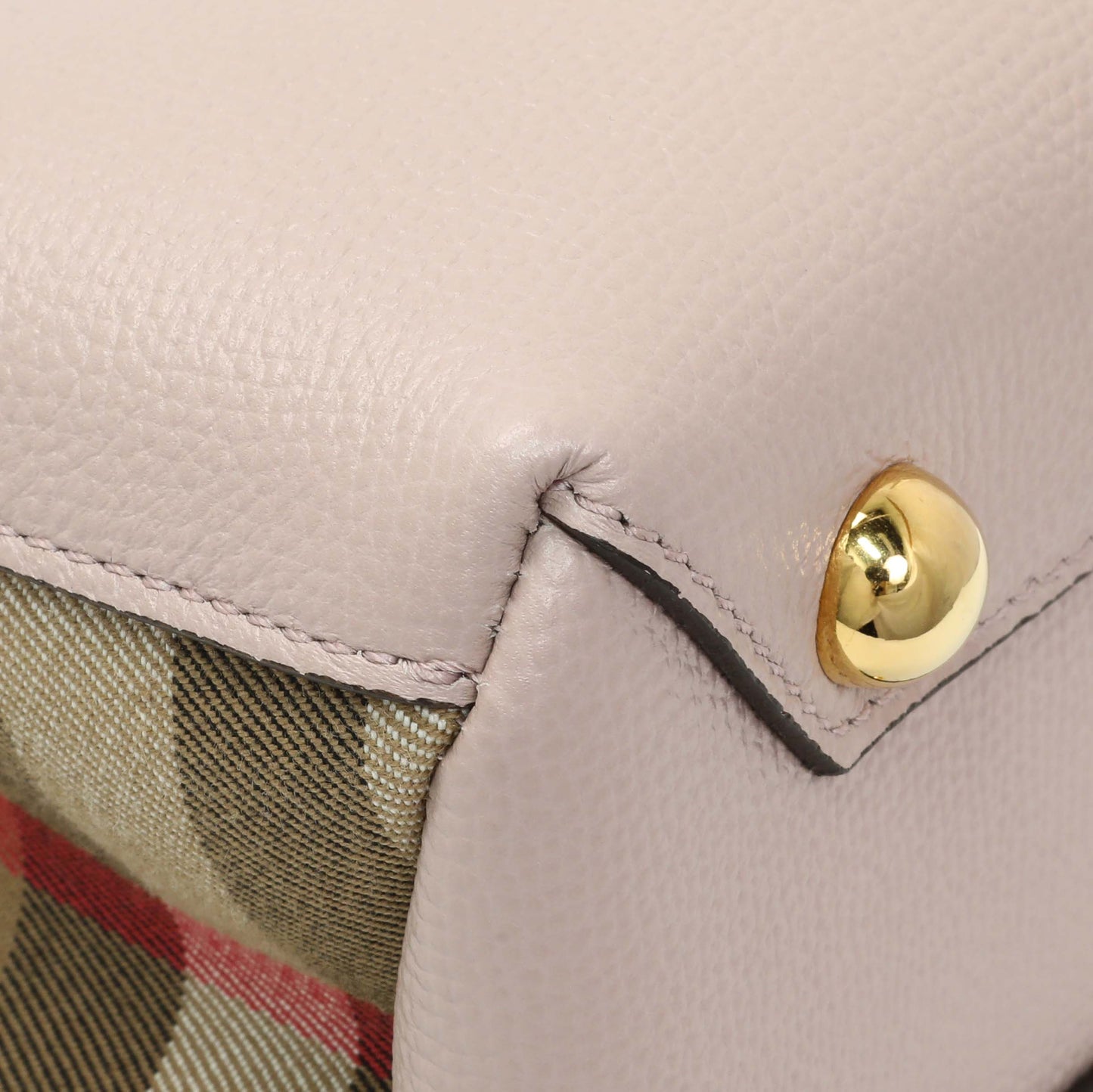 Exclusive Burberry Derby Calfskin House Check Small Banner Tote — Lifestyle View