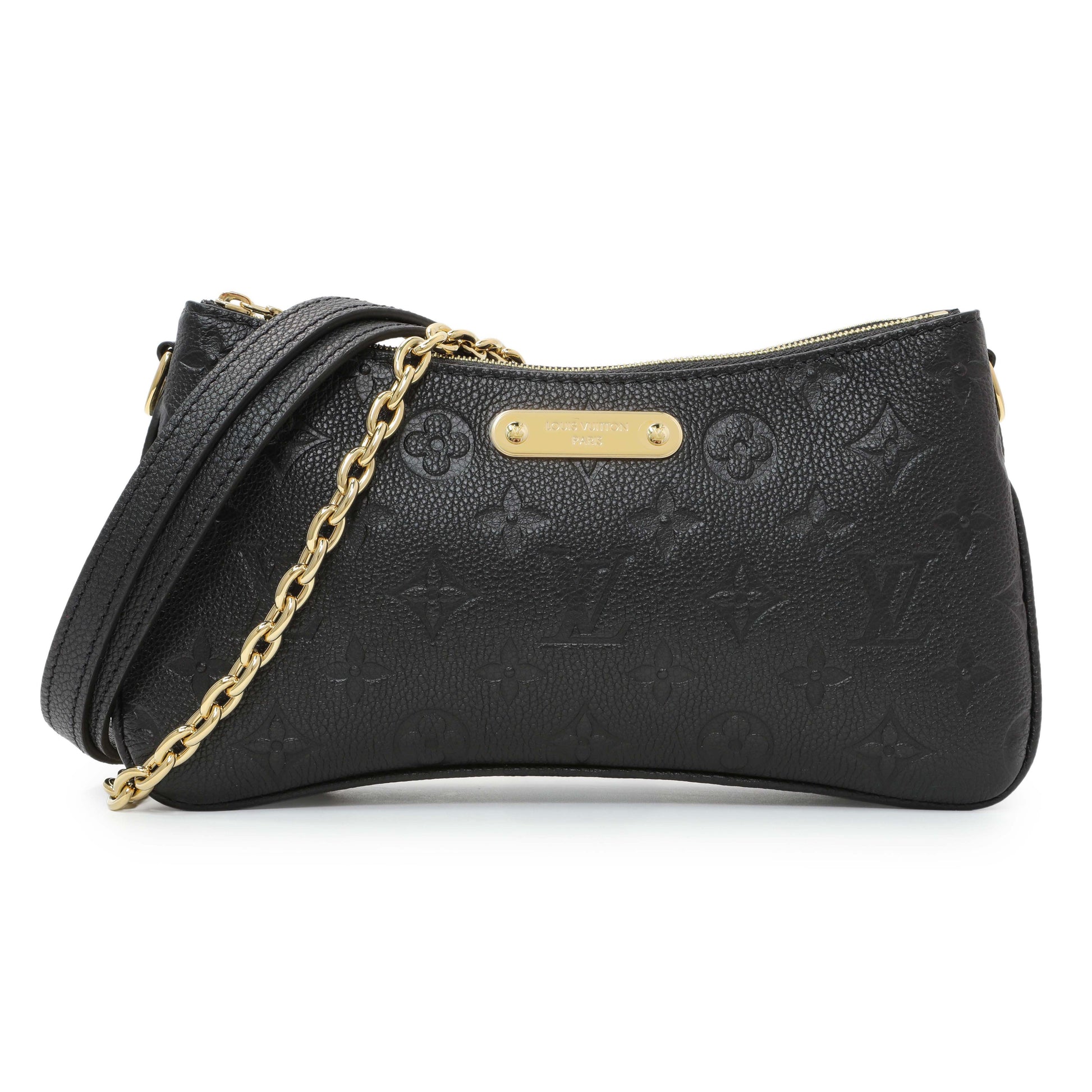 Exclusive Louis Vuitton Black Empreinte Pochette Liv — Front View