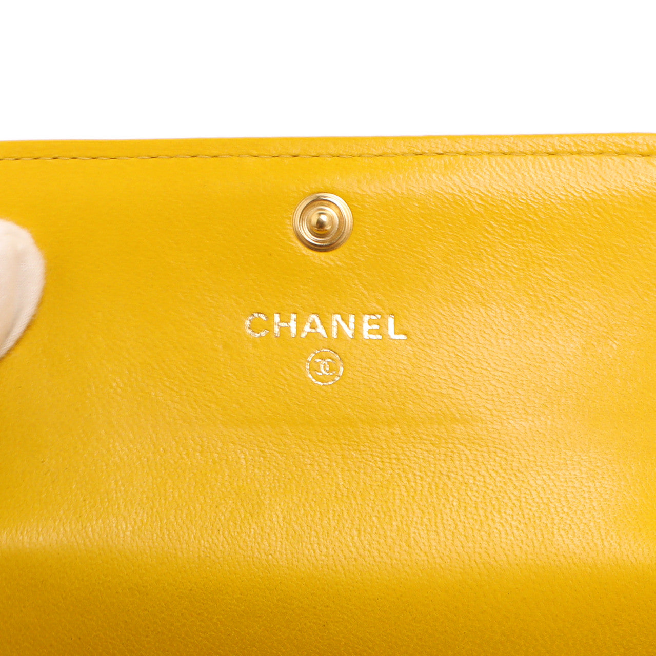 Exclusive Chanel Yellow Quilted Lambskin Boy Flap Card Holder — Alternate View 9